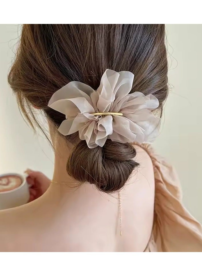 Goolsky Big Duckbill Hair Clips Women Metal Chiffon Flowers Ponytail Holder Hairpin Barrettes Fashion Girls Hair Accessories Hairgrip - Image 1