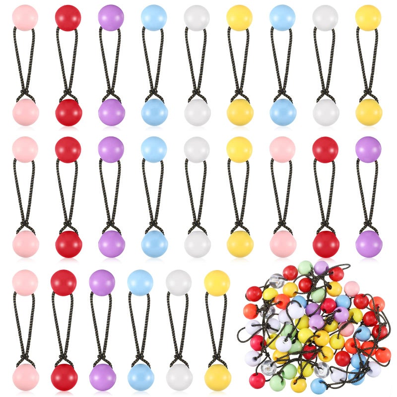 Jutom 24 Pieces Hair Tie Balls 20mm Bubble Ponytail Holders for Girls Double Bead Bubble 80s 90s Hair Balls Tie Elastic Accessories for Baby ToddlerMulticolor