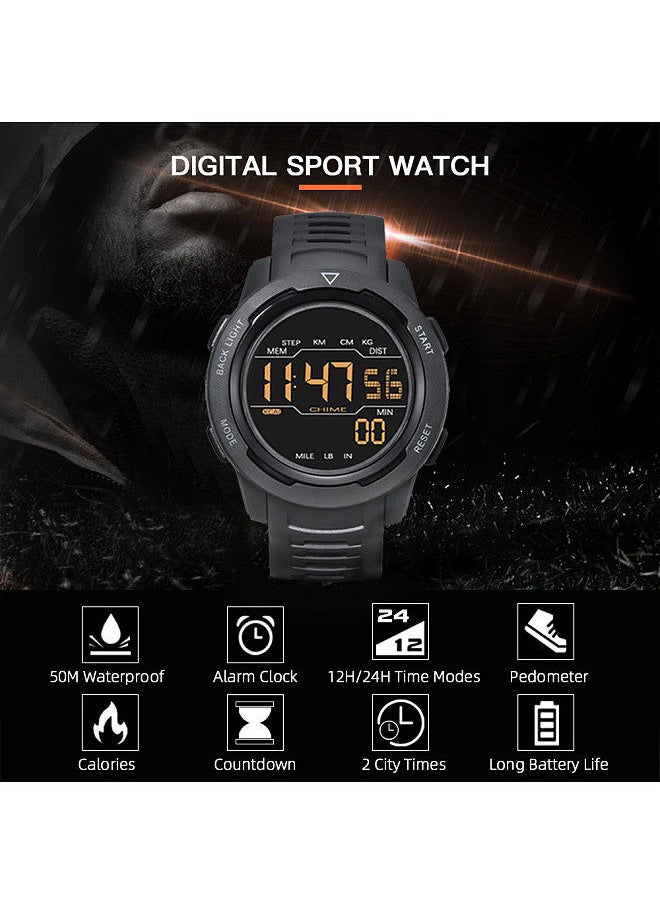 Generic - Outdoor Sports Watch Digital Wrist Watch with Steps Tracker Calories 50M Water Resistant - Image 1