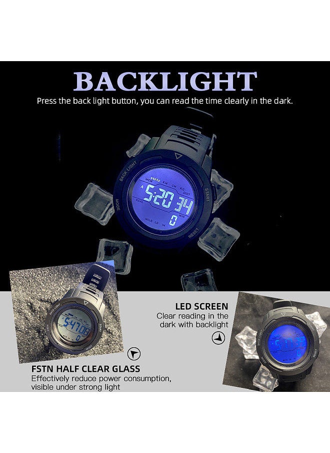 Generic - Outdoor Sports Watch Digital Wrist Watch with Steps Tracker Calories 50M Water Resistant - Image 1