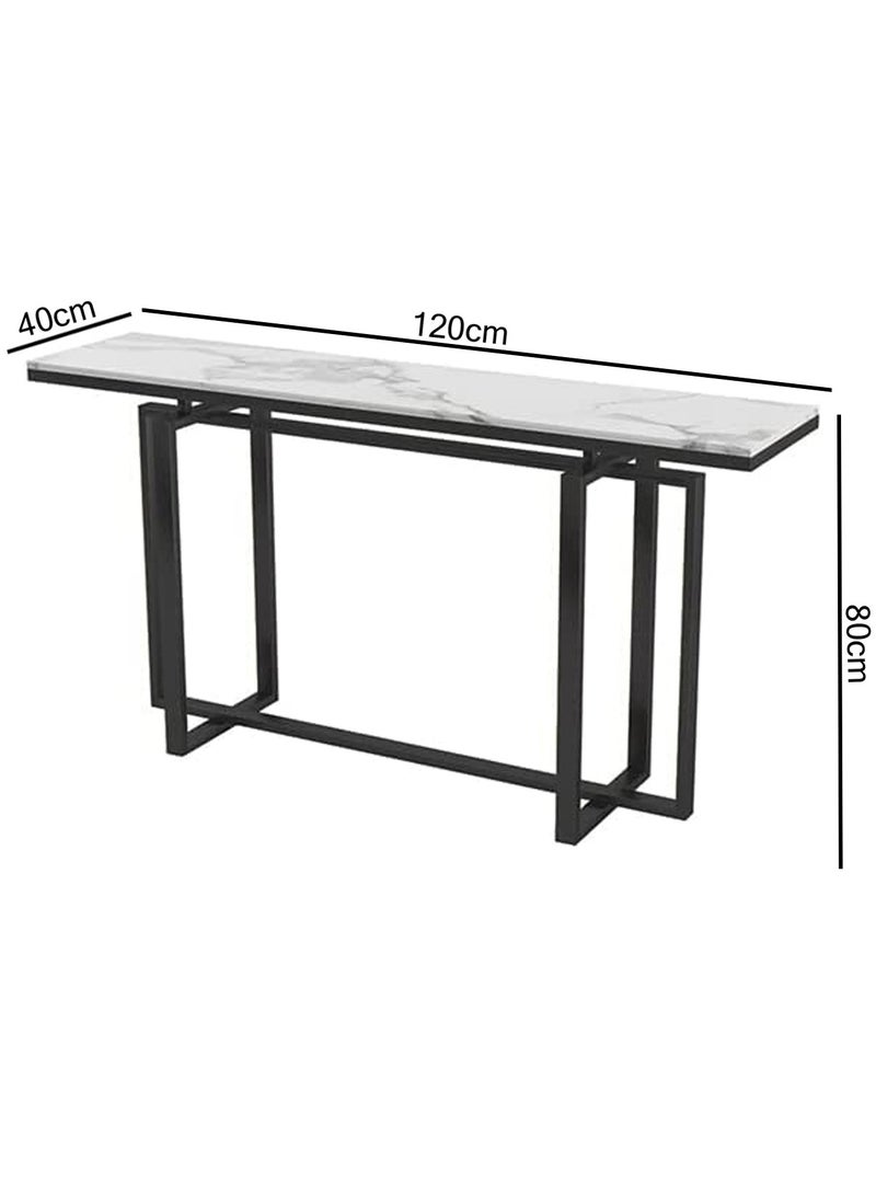 LINGWEI Console Table Metal Frame with Marble Surface Console Table For Entryway Hallway Sofa Side Table For Living room Bedside Table Nightstand For Bedroom - Image 3
