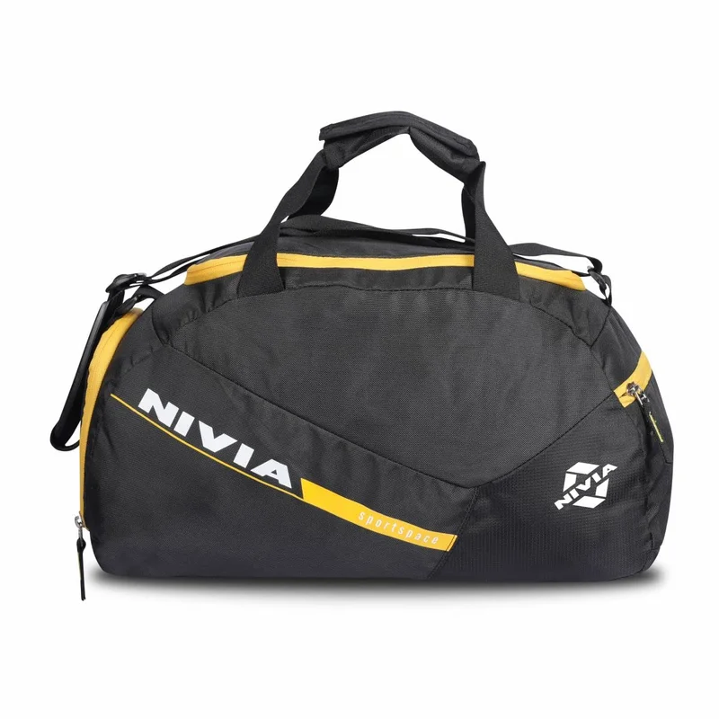 نيفيا Nivia Sports Polyester Space Bag - Black/Yellow