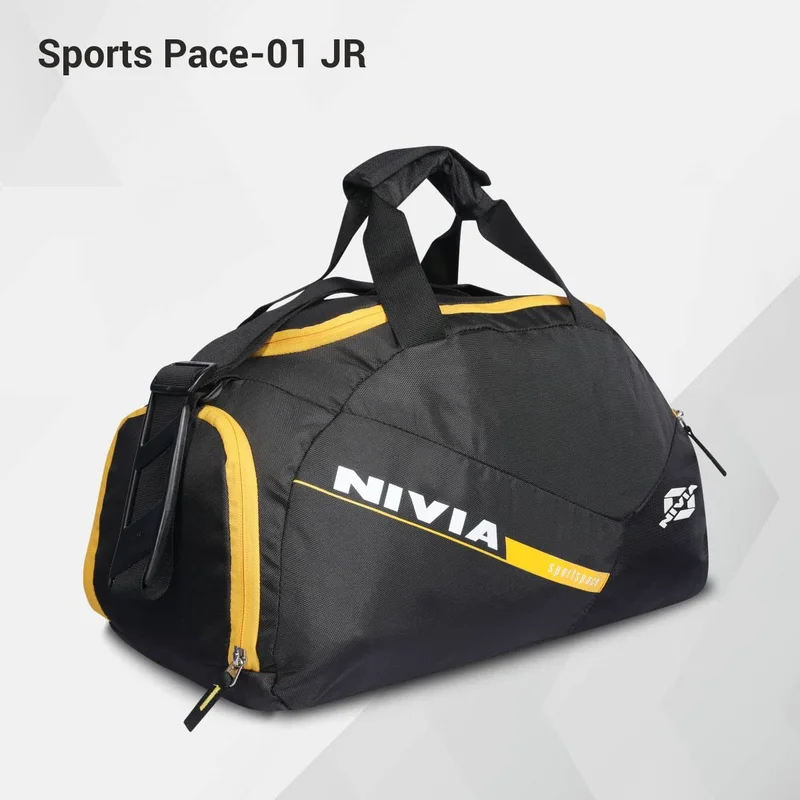 نيفيا Nivia Sports Polyester Space Bag - Black/Yellow
