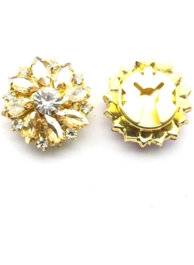 Rhinestone on Covers, on Covers for Women Blouses, Detachable Shirt on Clips ons Jewelry, Crystal Fancy ons for Clothing Decorative ons for Crafting, DIY (6PCS) V  - Image 1