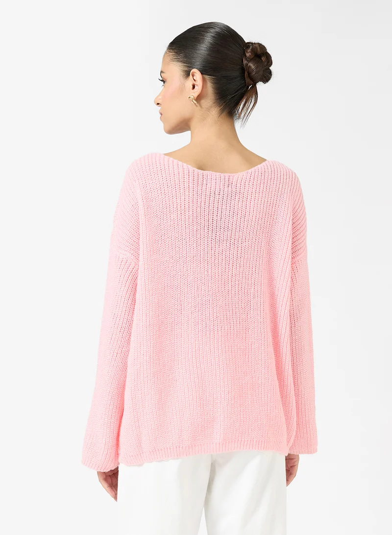 Ginger Crew Neck Bow Detail Sweater