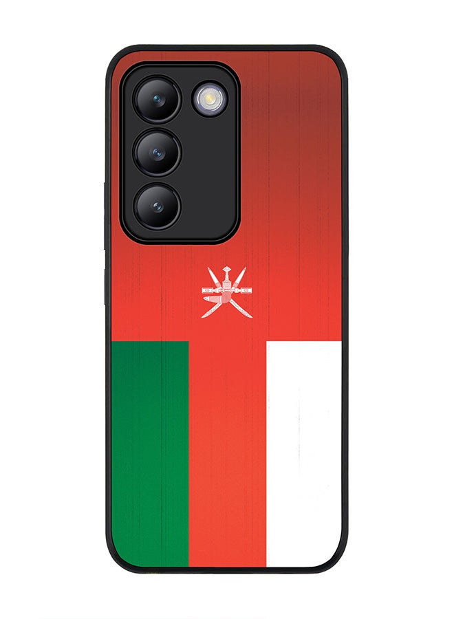 Stylizedd Rugged Black edge case for Vivo V30 Lite 5G, Slim fit Soft Case Flexible Rubber Edges Anti Drop TPU Gel Thin Cover -  Flag Of Oman - Image 1