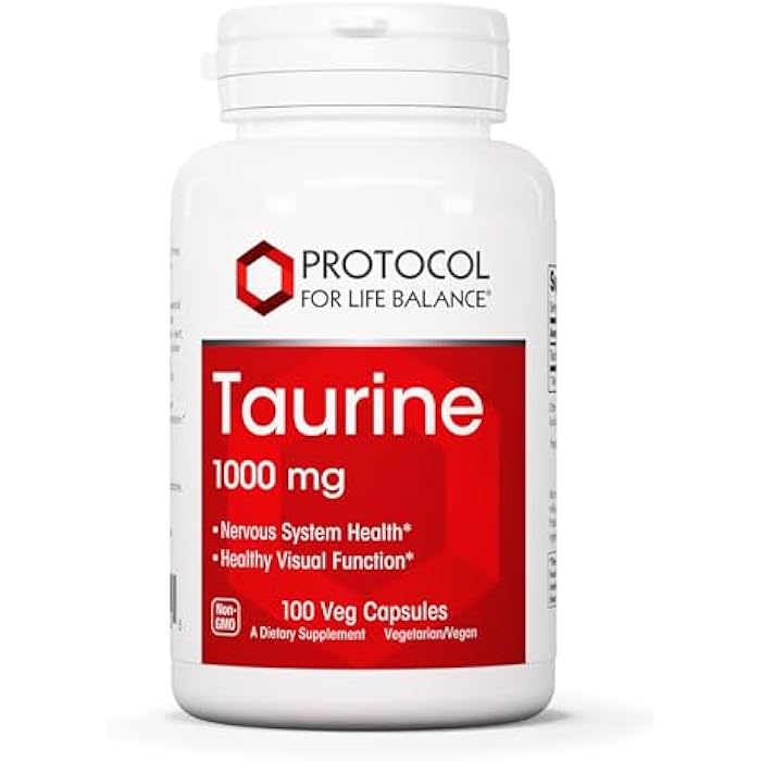Protocol For Life Balance Protocol Taurine 1,000mg - Amino Acid Like - Muscle, Heart, Brain, and Eye Health - 100 Veg Caps - Image 1