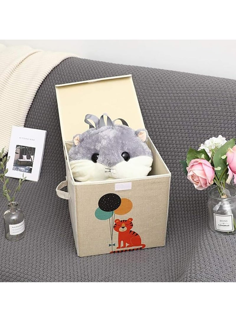 Foldable Storage Box, Storage Box with Lid, Baby Toy Box, Large Toy Storage Box, Non Woven Storage Box, Suitable for Bedroom, Living room (Elephant) - Image 3