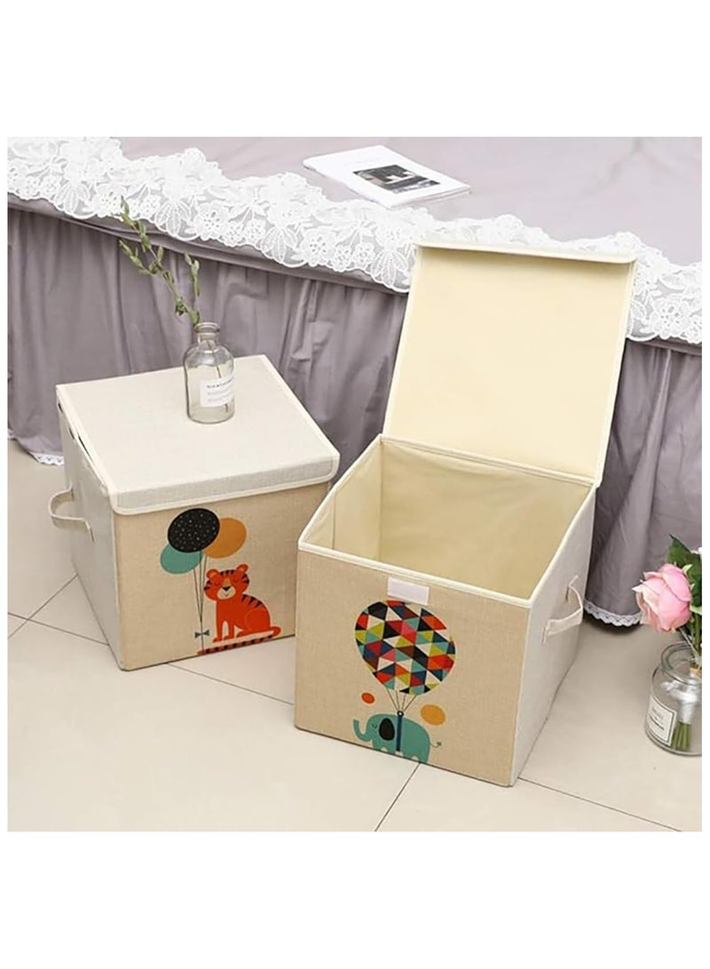 Foldable Storage Box, Storage Box with Lid, Baby Toy Box, Large Toy Storage Box, Non Woven Storage Box, Suitable for Bedroom, Living room (Elephant) - Image 4