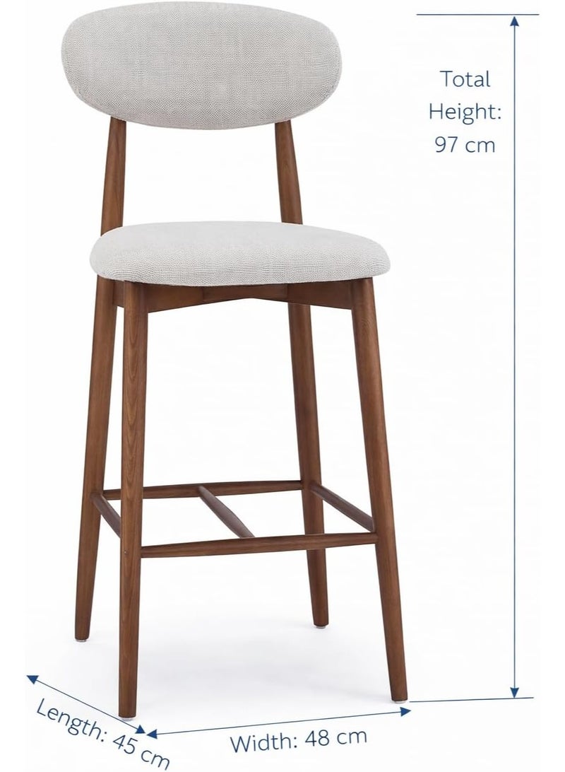HOMEAARA Home Aara Aero Lounge, Textured Fabric, Curved Back,Comfortable, Solid Wood Frame, Ideal for Dining Table/Home/Office - Image 5