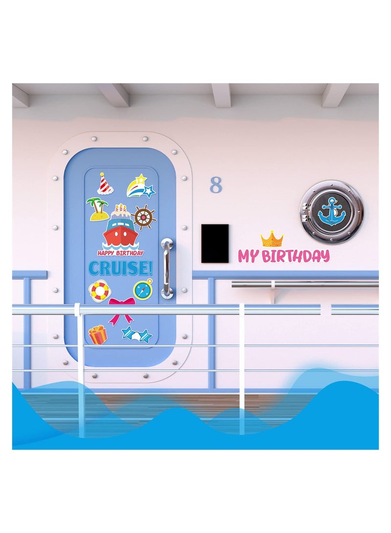 SYOSI Birthday Cruise Door Decorations, 27 Pcs Funny Reusable Cruise Ship Magnets, Anniversary Cruise for Happy Birthday Carnival, Party Supplies Favors on Cruise - Image 2