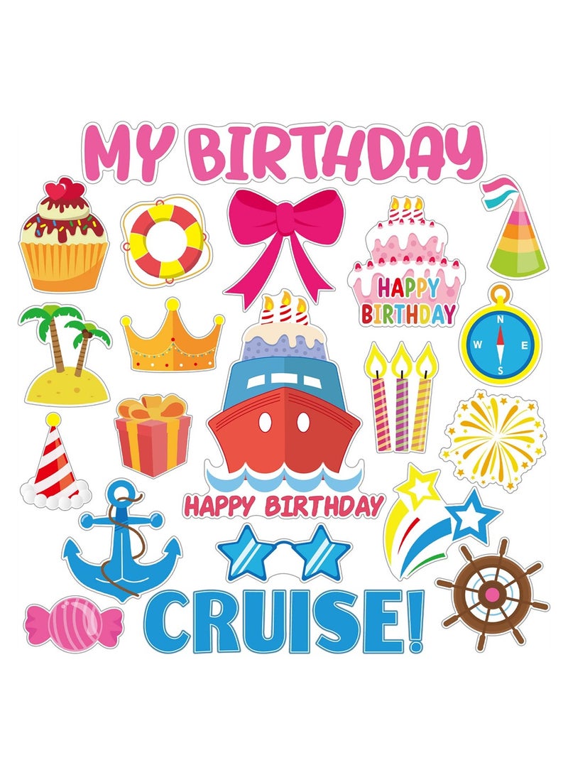 SYOSI Birthday Cruise Door Decorations, 27 Pcs Funny Reusable Cruise Ship Magnets, Anniversary Cruise for Happy Birthday Carnival, Party Supplies Favors on Cruise - Image 1
