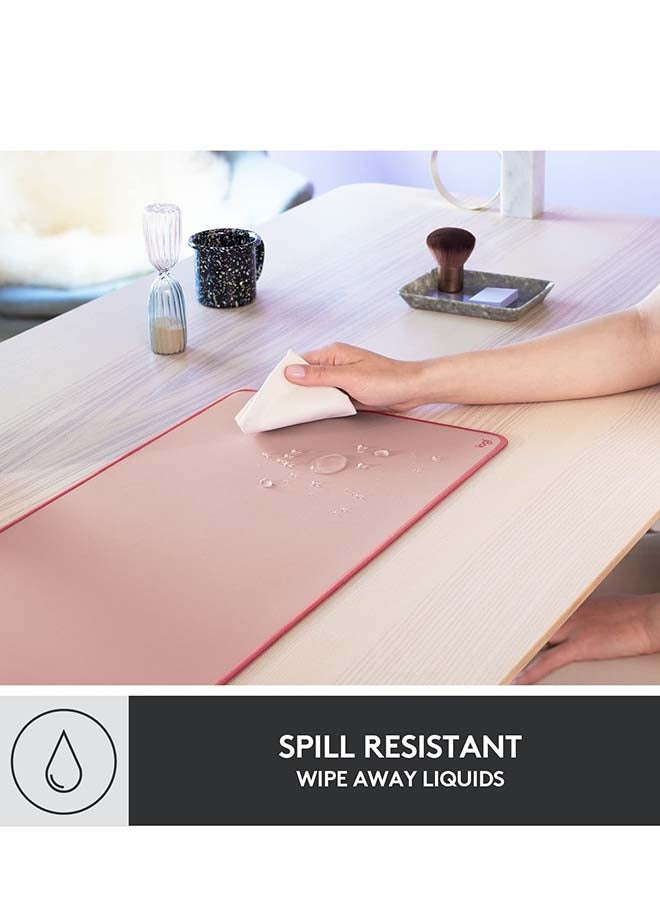 Logitech Desk Mat - Studio Series, Multifunctional Large Desk Pad, Extended Mouse Mat, Office Desk Protector with Anti-Slip Base, Spill-Resistant Durable Design - Pink - Image 3