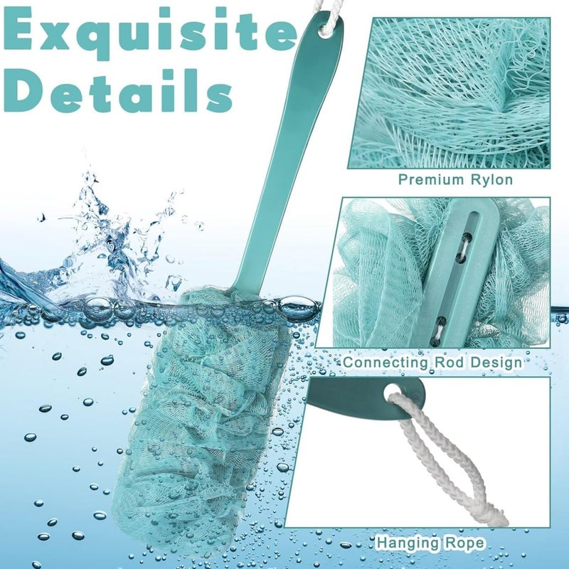 ShipFayda Loofah Bath Brush for Men and Women, Soft Nylon Sponge Back Scrubber, Shower Brush With Long Handle Exfoliating Bath Brush For Cleanse Body (Multicolor) (Standard, 1, count) - Image 4