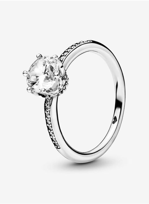 Pandora transparent sparkling crown ring