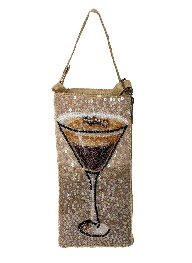 Bamboo Trading Cocktails Anyone Espresso Martini Beaded Phone Crossbody Bag: Unique Club Accessory, Stylish Mini Handbag for Women - Image 1