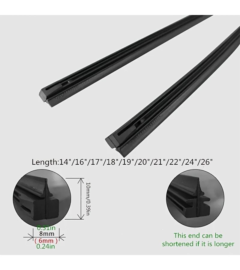 Rubber Wiper Strip 17 Inch 425mm With Iron Frame And Bone For Automobiles 1 Piece Driver Or Copilot Size Choose To Buy - Image 1