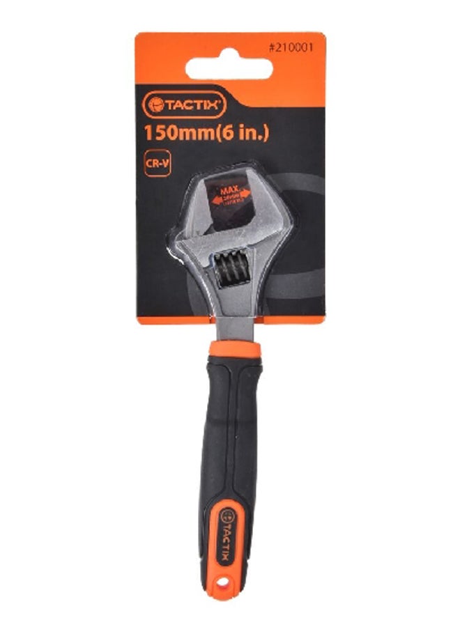 Tactix Adjustable Wrench with Ergonomic Handle Orange and Black 6 Inch 210001 - Image 1