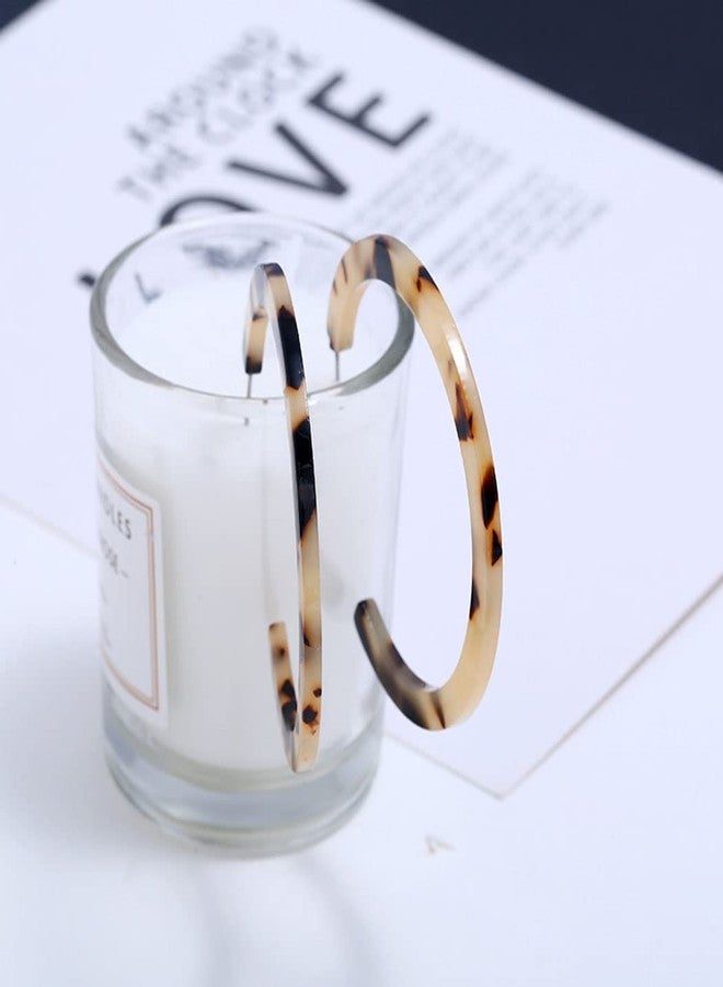 MIFYNN Acrylic Hoop Earrings Resin Acrylic Leopard Print Round Circle Stud Earrings Lightweight Boho Statement Dangle Drop Earrings (Pink) - Image 3