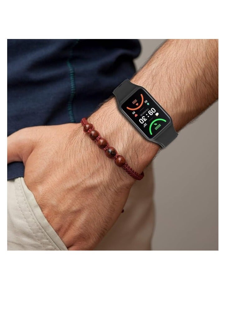 حزام سيليكون متوافق مع اوبو باند 2 [مسامي] حزام بديل من السيليكون الناعم للرجال والنساء، تصميم مشبك دبوس لأوبو باند 2 - Image 2