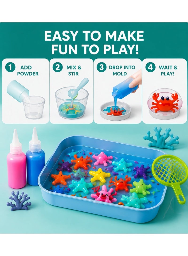 هيروسبيس مجموعة DIY لصنع حيوانات الجيلي المائية من Water Elf مكونة من 16 زجاجة للأطفال، مع صندوق تخزين، لعبة STEM حسية لتنمية الإبداع، هدية للأولاد والبنات من عمر 3 سنوات فأكثر - Image 4