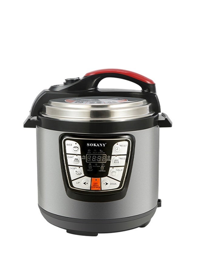 sokany Electric  Pressure Cooker,Multi-Function Cooking,Rice Cooker,Steamer and Food Warmer, 9 Smart Presets,Delay Timer,6L 1000W SK-2401 Silver/Black - Image 2