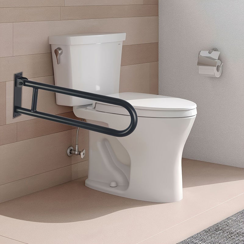 Black Foldable Toilet Safety Rail For Elderly Disabled Grab Handles - Image 2