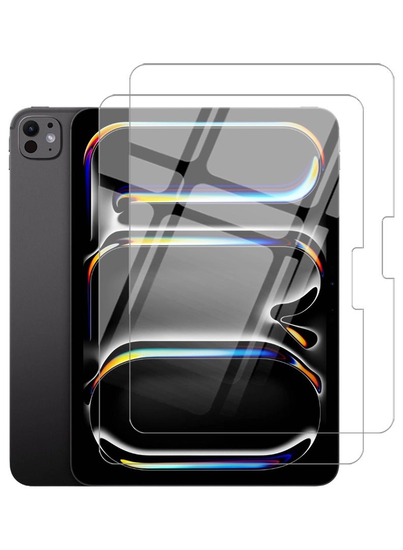 ثيودور واقي شاشة مكون من قطعتين لجهاز Apple iPad Pro 11 (M4) 2024 9H من الزجاج المقسى، خالٍ من الفقاعات، سهل التركيب، تغطية كاملة وحافظة مضادة للخدش - شفاف - Image 1