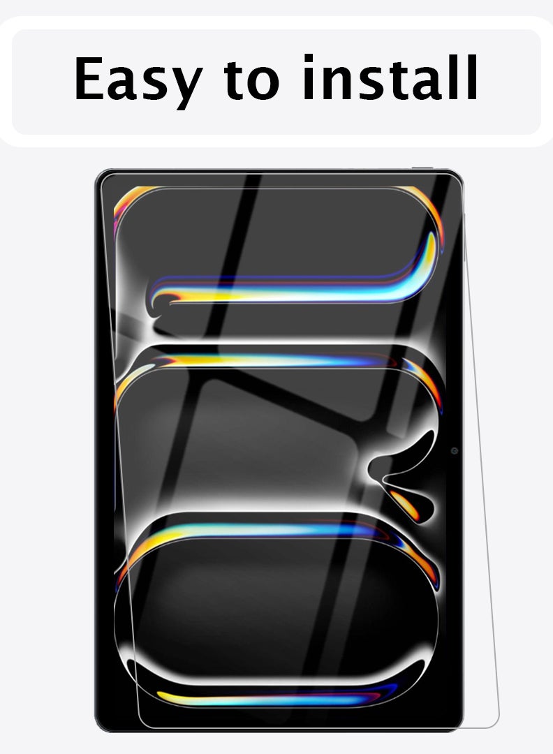 ثيودور واقي شاشة مكون من قطعتين لجهاز Apple iPad Pro 11 (M4) 2024 9H من الزجاج المقسى، خالٍ من الفقاعات، سهل التركيب، تغطية كاملة وحافظة مضادة للخدش - شفاف - Image 3