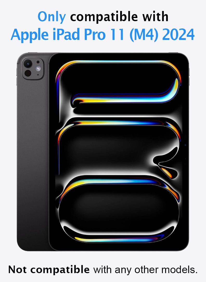 ثيودور واقي شاشة مكون من قطعتين لجهاز Apple iPad Pro 11 (M4) 2024 9H من الزجاج المقسى، خالٍ من الفقاعات، سهل التركيب، تغطية كاملة وحافظة مضادة للخدش - شفاف - Image 2