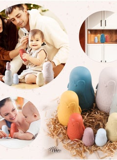 Penguin Silicone Nesting Dolls for Toddlers Montessori Educational Toy Gift for Kids 3 Years and Up