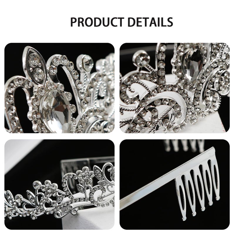 Furutonhe 8 Pcs Princess Tiara Crowns and Sunglasses Women Costume Accessories Set Dress Up Bachelorette Party Favors for Diaries Mia - Image 4