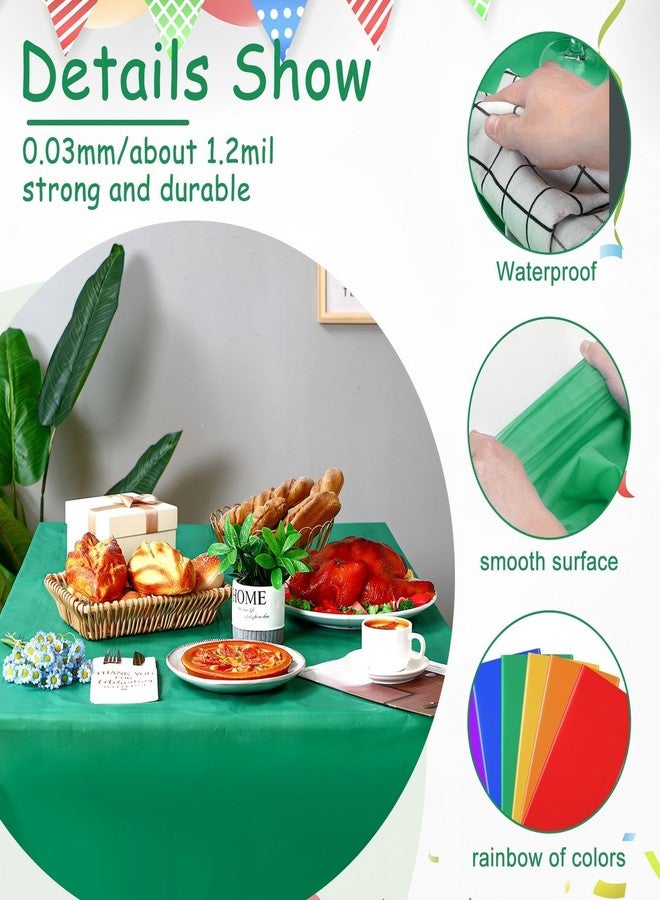 Panelee 6 Pcs Assorted Color Plastic Tablecloth 54 x 72 Inch Disposable Colorful Tablecloth Rectangle Table Cover for Birthday Party Wedding Picnic Graduation Table Decoration (Bright Color) - Image 3