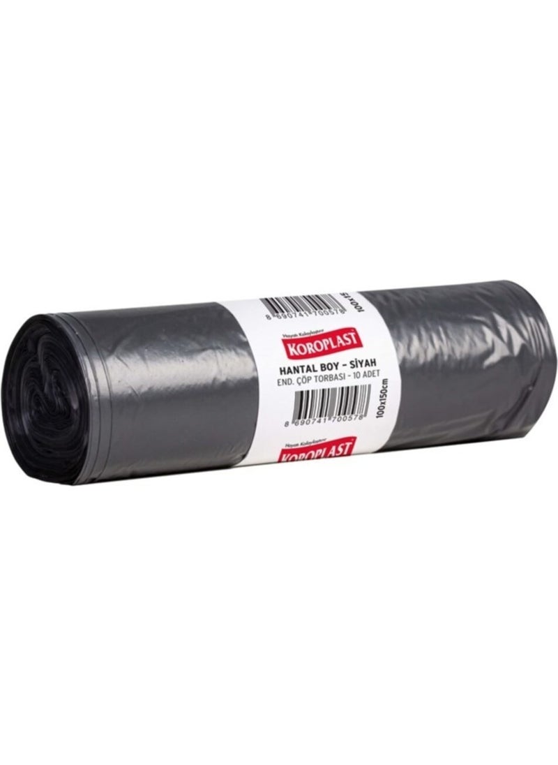 Koroplast Industrial Bulky Size Garbage Bag Black 100X150CM 10 Pieces x 10 Rolls 