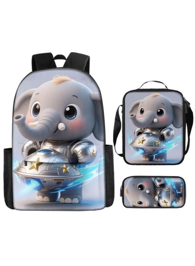 Bright Li Fire Unlock the new fashion of childish fun! Three-piece set of bags, cartoon elements for children and teenagers (students, children, friends' outings, mountain climbing, schooling, etc. can be used) - 88 - Image 2