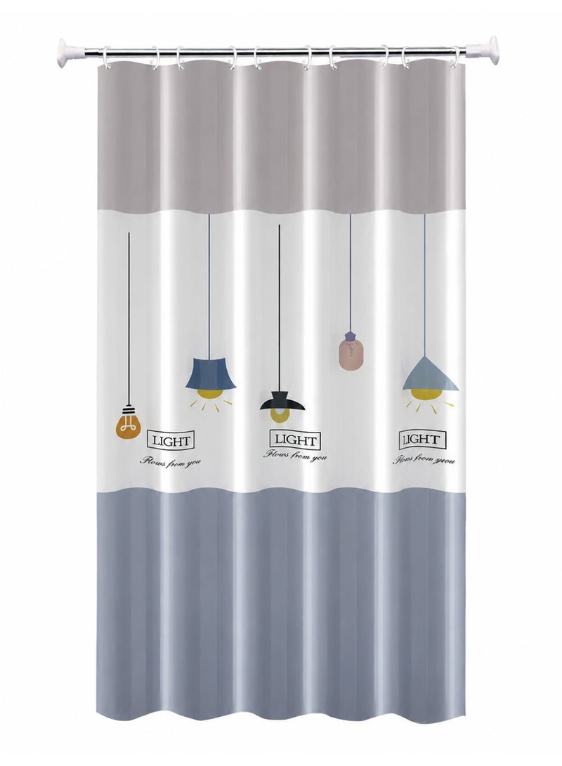 Bathroom Shower Curtain Waterproof Plastic Shower Curtain Premium PEVA Non-Toxic with Rust Proof Grommets Bathroom Accessories 180x200