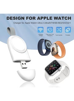 HY Watch Charger for Apple Watch Series Magnetic Wireless Compact Portable USB Fast Charger Compatible with iWatch 8 7 6 5 4 3 2(White)  - Image 4