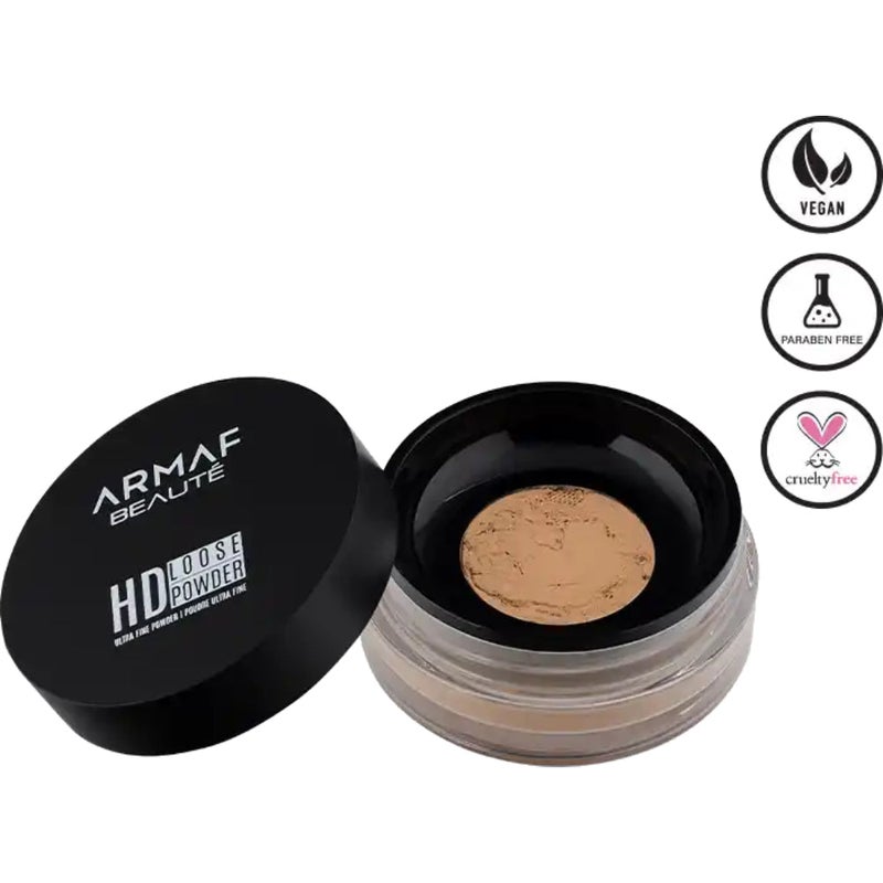 Armaf Beaute Make Up HD Loose Powder Dark 9g, High-Definition, Lightweight, Weightless Formula, Vegan Setting Powder, Matte Finish, Long Lasting Oil Control & Shine-Free Makeup, All Skin Tone - Image 1