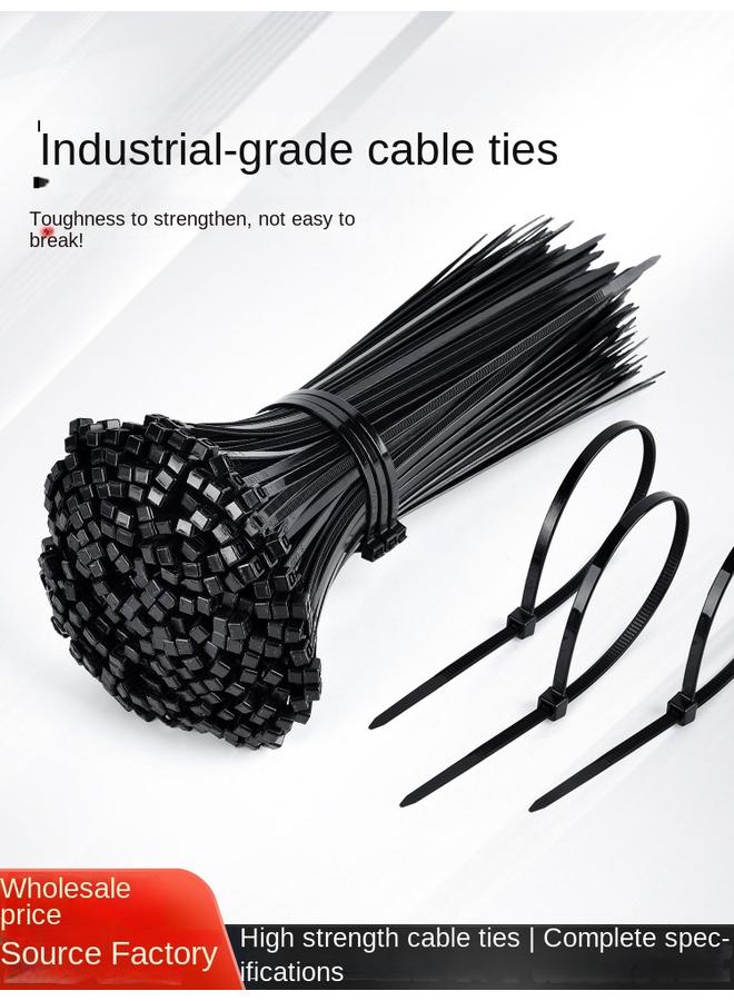 Bluejw Nylon Plastic Cable Tie Large Buckle Cable Tie With Strapping Wire Harness Strangle Hook Black And White One Pull Tight - Image 2