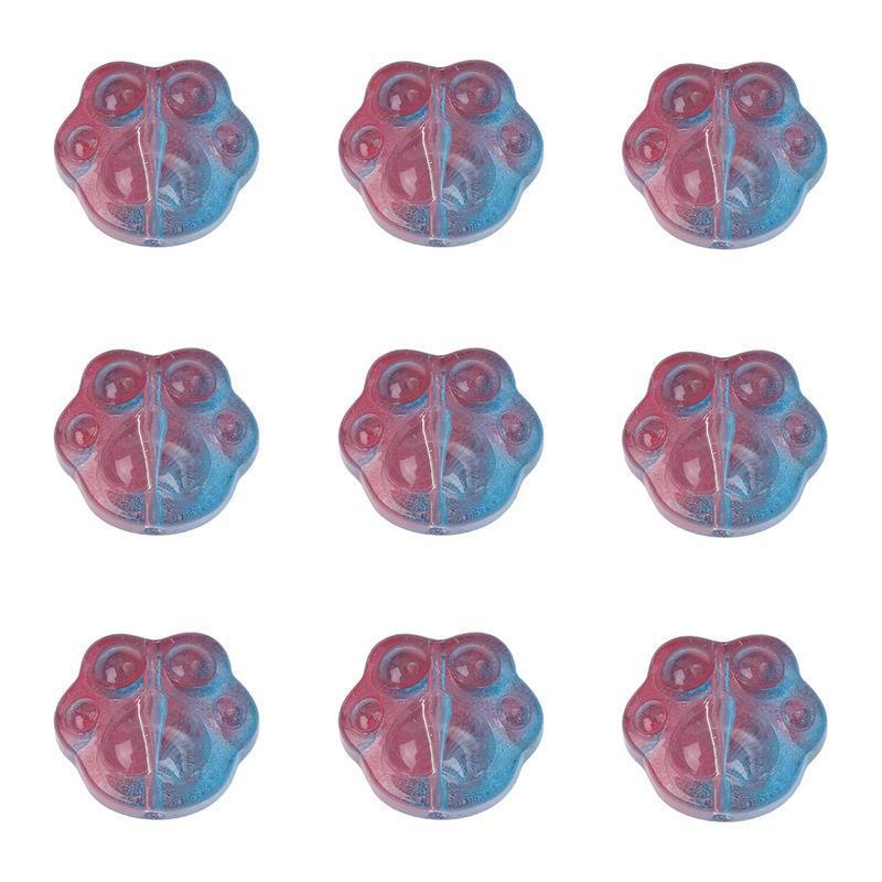 Glass gradient cute bear paw beaded children DIY handmade bracelet pendant material jewelry loose beads accessories Red Spelling Lake Blue