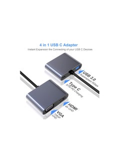 Generic USB C to VGA HDMI Adapter, 4 in 1 Type C to 4K HDMI/VGA/USB 3.0/USB C PD Charging Multiport Hub Adapter Compatible with Macbook Pro/Air,Nintendo,Dell,HP,Samsung S8/S9,Huawei P30  - Image 2
