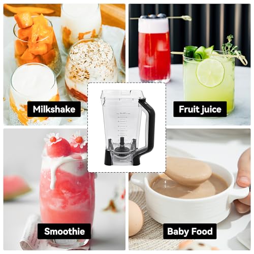 SettleDown Replacement Pitcher 72 oz XL Compatible with Ninja Blender (New Model) BL610,72oz Pitcher Blender Parts for Ninja BL710WM BL710WMC CO610B CO650B CT610,NEW Model Top Lid with Rim/Handle Extension ONLY - Image 5