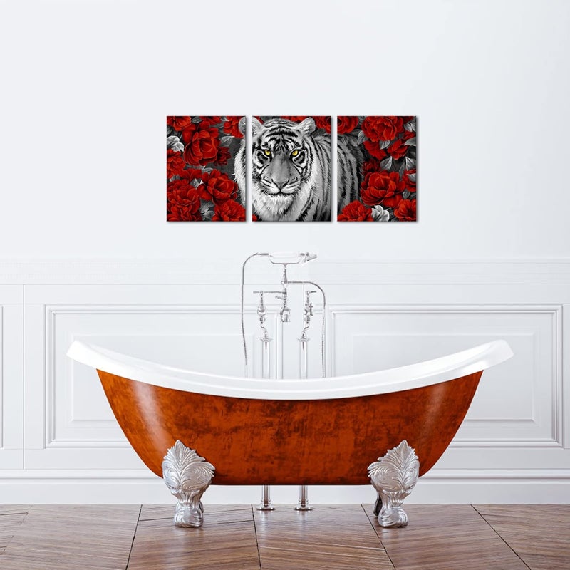 Kalormore Black and White Tiger Canvas Wall Art - Image 5