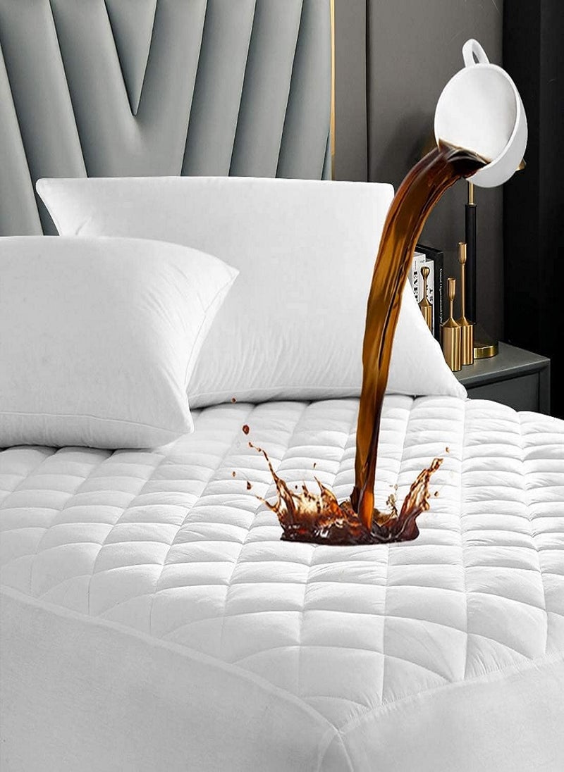 Blueberry Extra Deep Quilted Mattress Bed Protector Topper Fitted Cover 100X200+20cm - Image 1