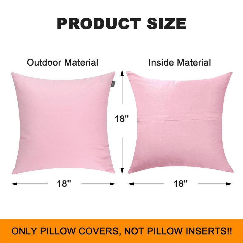 Thmyo 2 Pack 100% Cotton Solid Decorative Square Throw Pillow Covers DIY Throw Pillowcase Blank Sublimation Pillow Cases Bulk Heat Transfer Pillow Covers Pink Cushion Covers(18x18 inch/45x45cm Pink) - Image 5