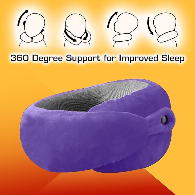 BigPlayer BigPlayer Premium Neck Pillow with Eye Mask and Carry Bag Neck Rest Air Pillow Travel Essential Car Pillow Flight and Travel Accessory Pillow for Neck Pain Relief - Image 4