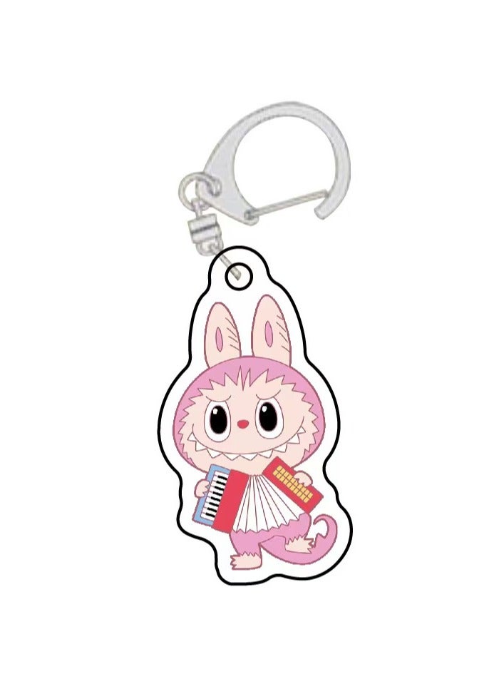 Generic LABUBU Acrylic Keychain Quirky Monster Double-Sided Cartoon Charm Accessories for Backpacks, Luggage & Gift Decor 