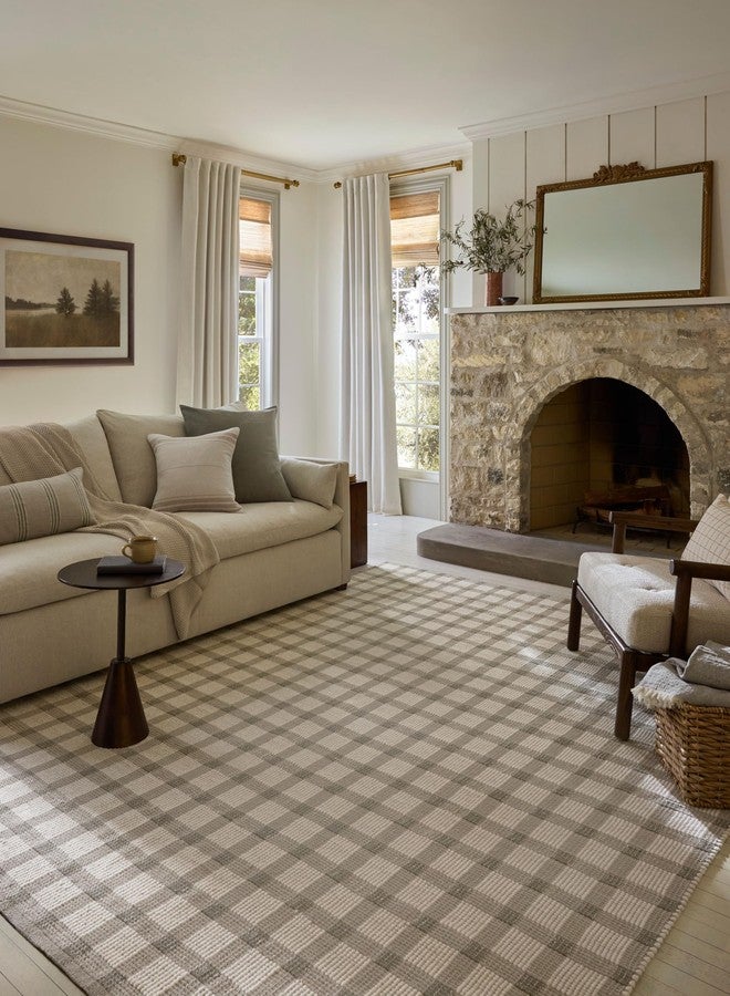 Loloi Magnolia Home by Joanna Gaines Ryder Collection RYD-02 Stone/Ivory 2'-3" x 3'-9" Accent Rug - Image 1