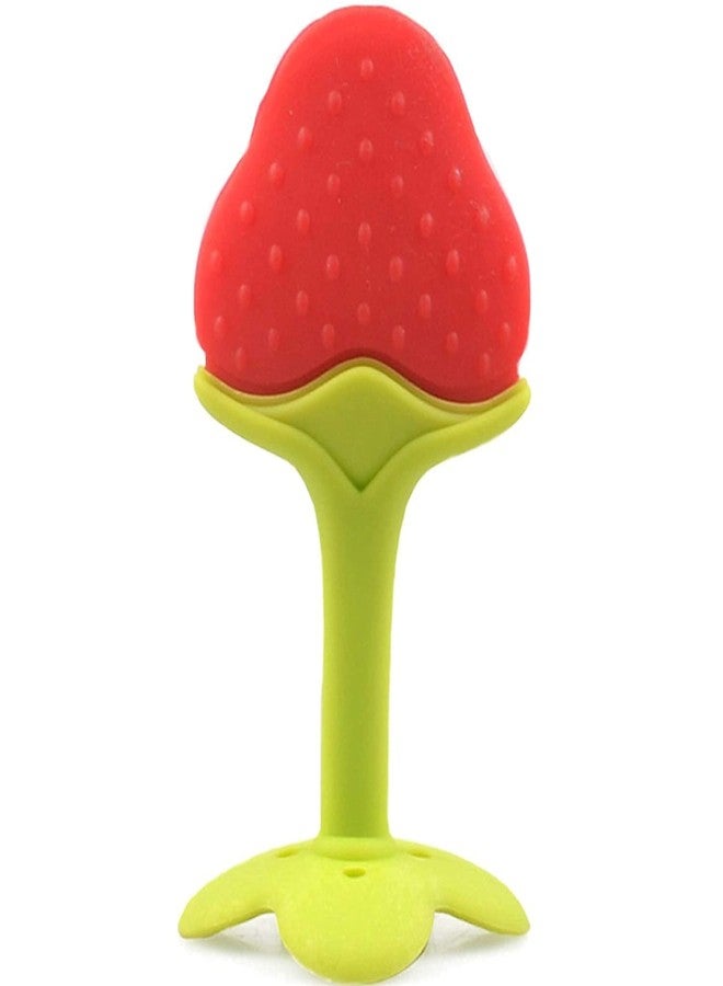 ROFORUF Silicon Baby Teething Toys for Newborn Infant BPA Free Natural Organic Nipple Teethers for Newborn Infant, Babies/Silicone Dental Care Teether (Strawberry PK-1) - Image 1