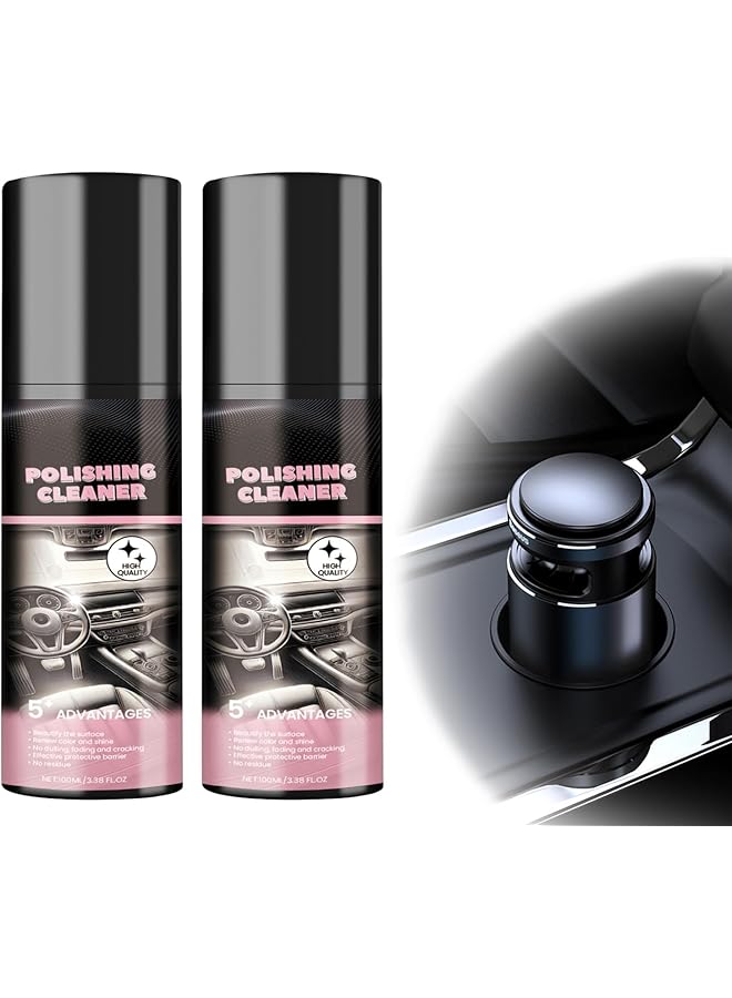 KASTWAVE 2Pcs Cleaner Car Interior - 100Ml Car Interior Cleaner, Interior Detailer Spray, All Purpose Car Cleaner, Removes Stubborn Dirt, Vehicle Interior Polish, Interior Detailer Spray - Image 1